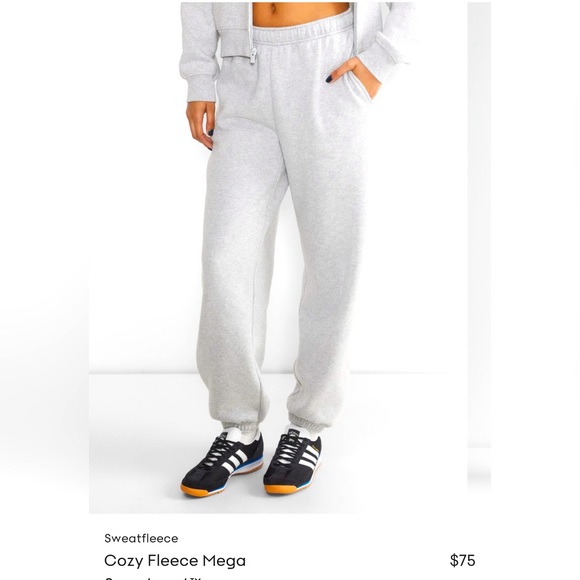 2 x Aritzia TNA Mega Cozy Fleece Swestpant Womens Heather Gray Size XXS and MED - Picture 1 of 11